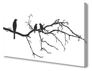 Obraz na plátne Vtáky vetva umenie 125x50 cm