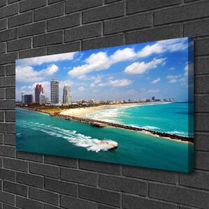 Obraz na plátne More pláž mesto krajina 100x50 cm
