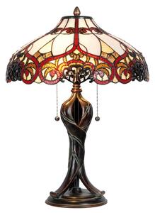 Tiffany stolná lampa Romantic 202 Clayre & Eef, v.56xš.41,sklo/polyresin,60W (Romantic)
