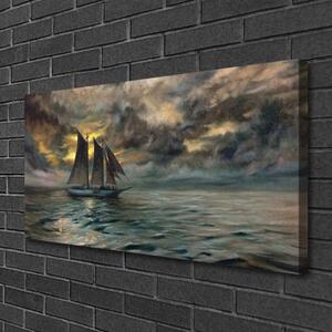 Obraz na plátne More loďka krajina 100x50 cm