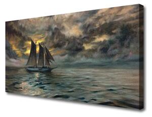Obraz na plátne More loďka krajina 100x50 cm