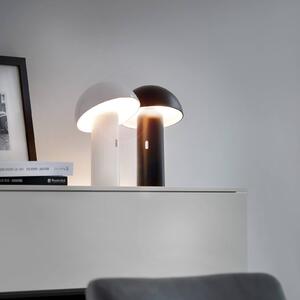 Stolná LED lampa Svamp batérie, otočná, čierna