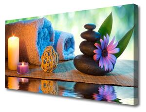 Obraz Canvas Sviečky kamene kvet 125x50 cm