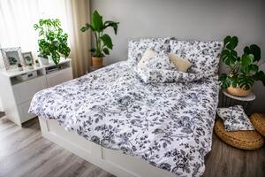 JAHU 3-dielna sada posteľných obliečok na zips Flower mix farieb 140 × 200 cm 100 % bavlnený satén