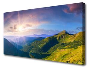 Obraz Canvas Hora lúka slnko krajina 100x50 cm