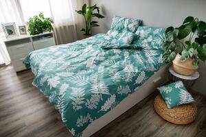 JAHU Posteľné obliečky Palma green - DITA Prikrývka 140 × 200 cm Vankúš 70 x 90 cm Zelená 100 % bavlna Na zips