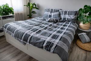 JAHU 3-dielna sada posteľných obliečok na zips Ignacio sivá 140 × 200 cm 100 % bavlna