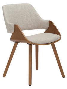 STOLIČKA S PODRÚČKAMI, vzhľad ľanu, béžová, farba vlašského orecha home24 - Stoličky, Online Only