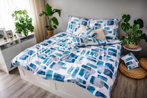 JAHU 3-dielna sada posteľných obliečok na zips Abstrakt modrá 140 × 200 cm 100 % bavlna