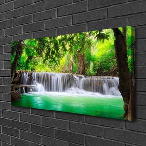 Obraz Canvas Vodopád jazero les príroda 100x50 cm