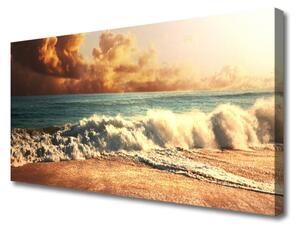 Obraz Canvas Oceán pláž vlny krajina 125x50 cm