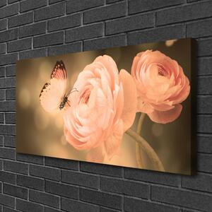 Obraz Canvas Motýľ ruže príroda 100x50 cm