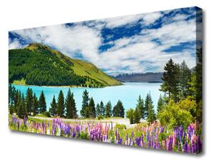 Obraz Canvas Hora les jazero príroda 125x50 cm