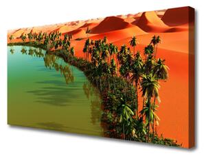 Obraz Canvas Jazero púšť palmy 125x50 cm