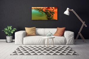 Obraz Canvas Jazero púšť palmy 100x50 cm