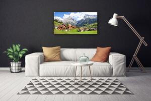 Obraz na plátne Domy hora krajina 100x50 cm