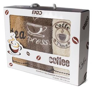 Faro Sada bavlnených uterákov Coffee 30x50 cm