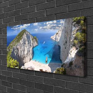 Obraz na plátne Záliv hora pláž krajina 100x50 cm
