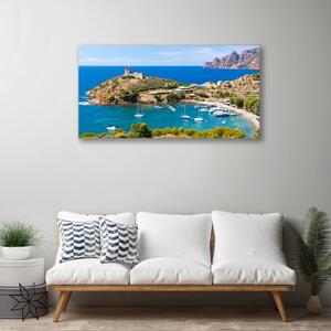 Obraz na plátne Záliv hora pláž krajina 100x50 cm
