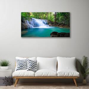 Obraz na plátne Vodopád jazero les príroda 100x50 cm