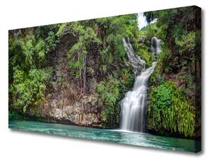Obraz na plátne Vodopád skala príroda 125x50 cm