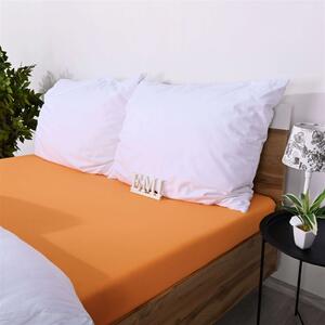 Plachta posteľná oranžová marhuľová jersey EMI: Plachta 90 (100)x200