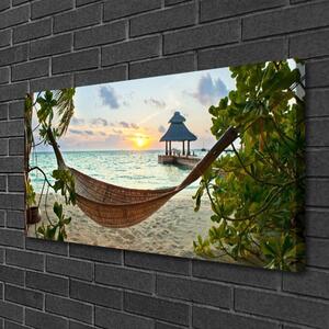 Obraz na plátne Pláž hamaka more krajina 100x50 cm