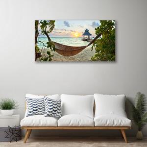 Obraz na plátne Pláž hamaka more krajina 100x50 cm