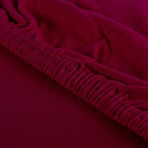 Plachta posteľná bordová jersey EMI: Plachta predĺžená 90 (100)x220
