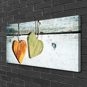 Obraz na plátne Srdce drevo umenie 100x50 cm