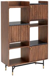 REGÁL, čierna, mosadzná, farba vlašského orecha, mosadz, mangové drevo, 88/136/35 cm MID.YOU - Regály, Online Only