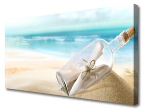 Obraz na plátne Pláž fľaša list umenie 100x50 cm