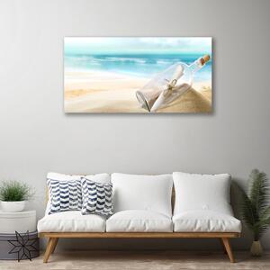 Obraz na plátne Pláž fľaša list umenie 100x50 cm