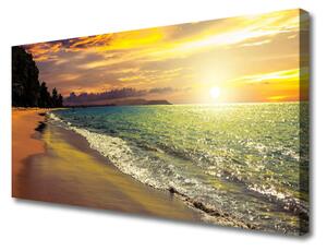 Obraz na plátne Slnko pláž more krajina 100x50 cm