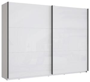 SKRIŇA S POS. DVER. – HOR.VED, biela, biela s vysokým leskom, 269,9/209,7/61,2 cm home24 - Skrine