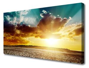 Obraz na plátne Slnko púšť krajina 100x50 cm