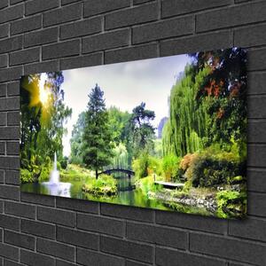 Obraz na plátne Les vodopád slnko príroda 100x50 cm