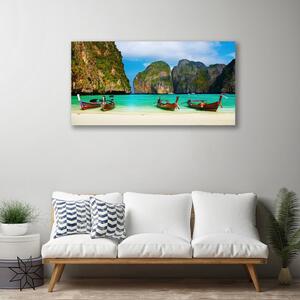Obraz na plátne Pláž more hory príroda 100x50 cm