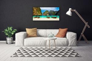 Obraz na plátne Pláž more hory príroda 100x50 cm