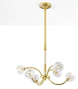Závesná lampa Maderno olovnatý krištáľ zlato 51cm