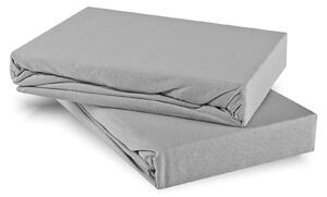 Plachta posteľná sivá jersey EMI: Plachta predĺžená 160x220