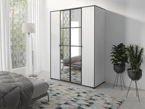 Šatníková skriňa OSLIN I 150 cm biela + čierna