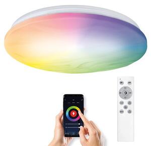 SOLIGHT LED Smart stropná svetlo Wave, 30W, 2300lm, Wifi, RGB+CCT, diaľkové ovládanie