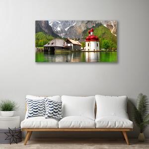 Obraz na plátne Hora strom dom krajina 100x50 cm