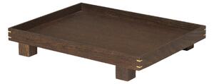 FERM LIVING Drevený podnos Bon Small, Smoked Oak