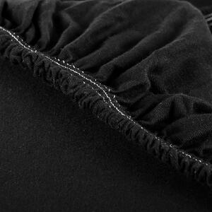 Plachta posteľná čierna jersey EMI: Plachta 90 (100)x200