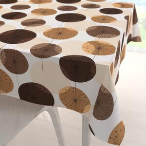 Biante Bavlnený štvorcový obrus Sandra SA-488 Hnedo-béžové designové púpavy 40x40 cm