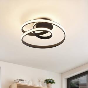 Lucande Sakina LED stropná lampa, pieskovo-čierna