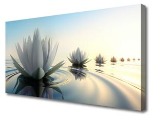Obraz Canvas Vodné lilie kvety rybník 125x50 cm
