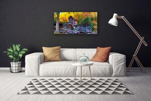 Obraz Canvas Vodné mlyn jesenné les 100x50 cm